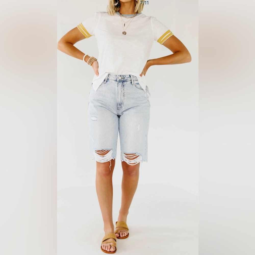 Vervet Tammie Relaxed Bermuda Denim Shorts